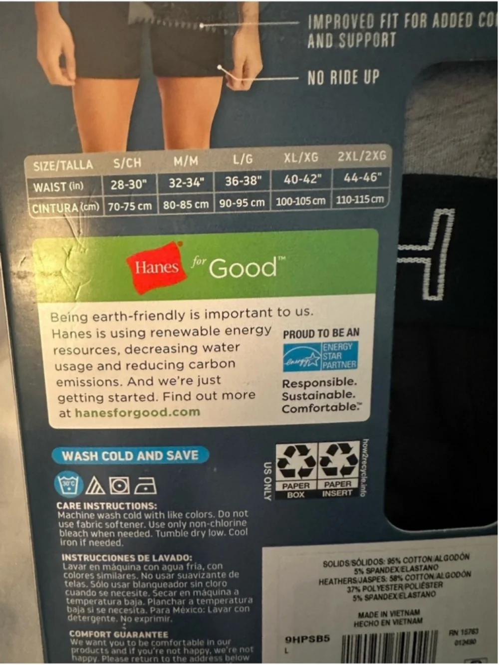 Hanes Premium Stretch Boxer Briefs 5 Pack Mens Size Large 36-38 Tagless